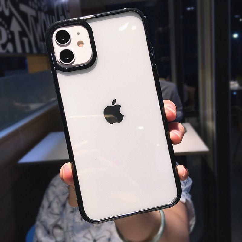Coque de téléphone antichoc transparente avec pare-chocs pour iPhone 11 12 13 14 Pro Max Mini, motif bonbon mignon, coque rigide de luxe translucide pour iPhone
