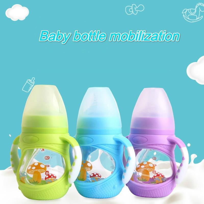 Biberon en verre avec tétine en silicone pour bébé