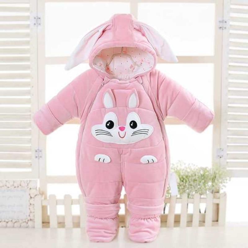 Barboteuse bébé d'hiver mignonne motif veau, veste de neige pour nourrisson, combinaison épaisse, manteau pour enfants au design moderne et intéressant