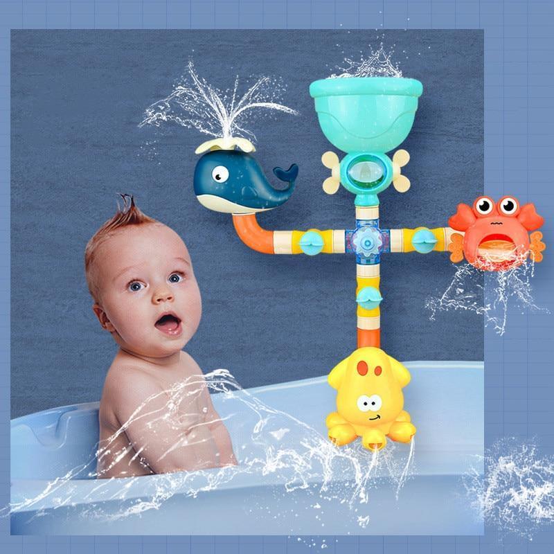 Jouets de bain éducatifs pour bébé Pipeline de pulvérisation d'eau Douche Jeu amusant Jouets de bain pour enfants Excellent cadeau