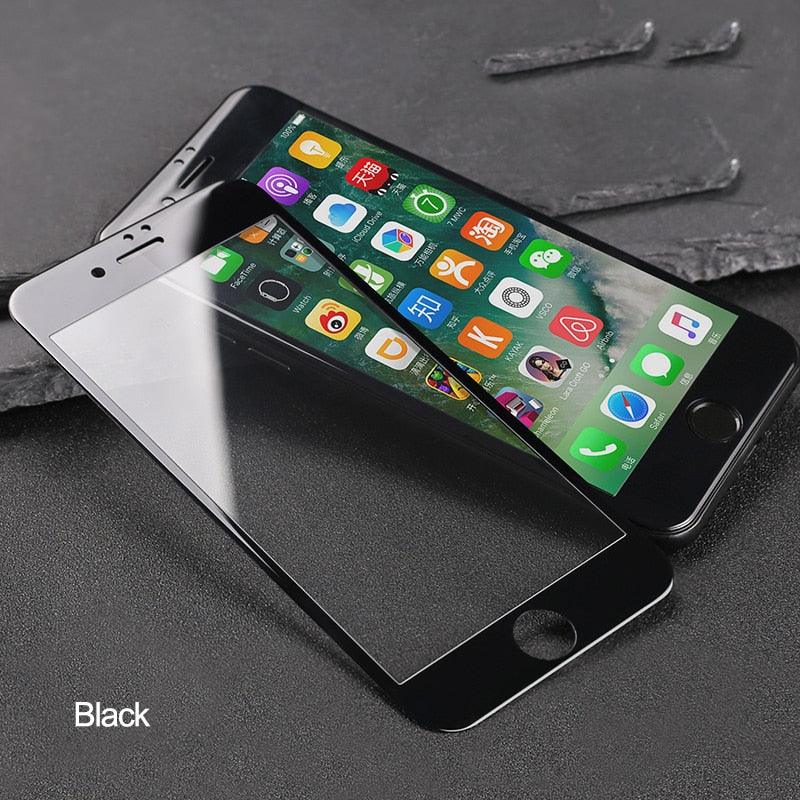 Verre trempé incurvé 9D à couverture complète pour iPhone 7 8 Plus avec bord souple, protection d'écran en verre trempé pour iPhone 7 8 6 6S Plus Film de protection d'écran en verre trempé
