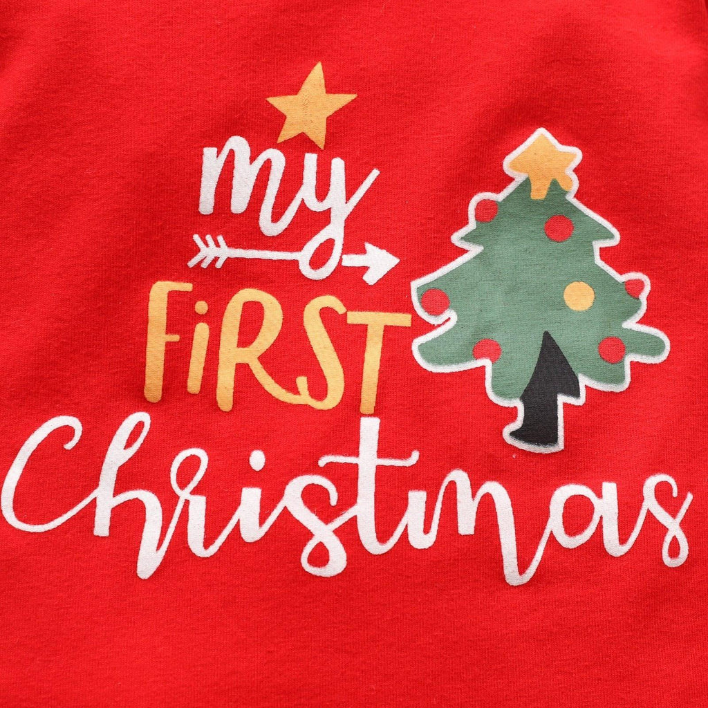 Ensemble Robe et Jupe Nœud Papillon Salopette Barboteuse Dessin Animé Noël pour Bébé Fille Nouveau-né Tout-petit Design Unique
