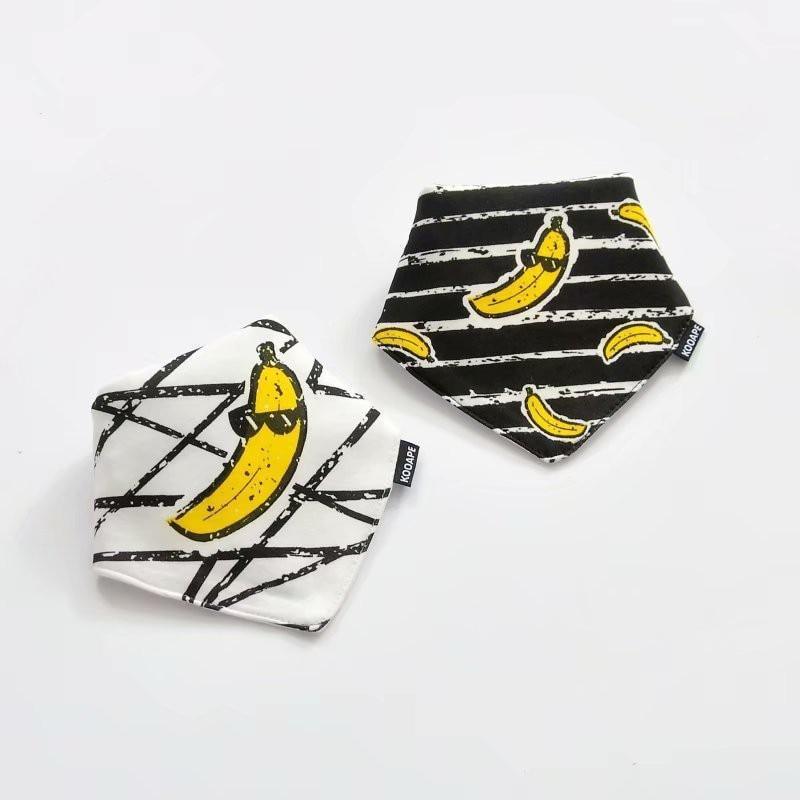 Lot de 2 bavoirs bandana double épaisseur en coton pour bébés, garçons et filles, bavoirs triangulaires, serviette pour nourrissons
