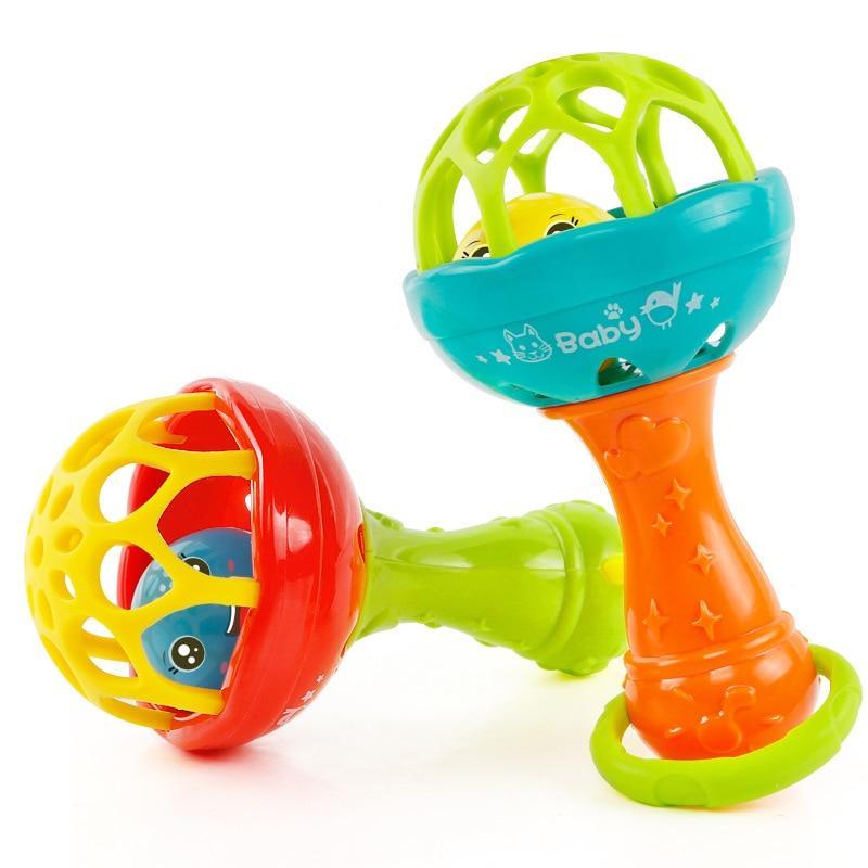 Hochet pour bébé jouet Intelligence Gencives à saisir Clochette en plastique Hochet d'éveil Jouets à suspendre pour bébés et enfants