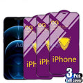 Lot de 3 protections d'écran en verre trempé OG pour iPhone 14 13 12 11 Pro XS Max X XR, avec colle intégrale, bordures incurvées, couverture complète pour iPhone 7 8, protection d'écran en verre pour iPhone