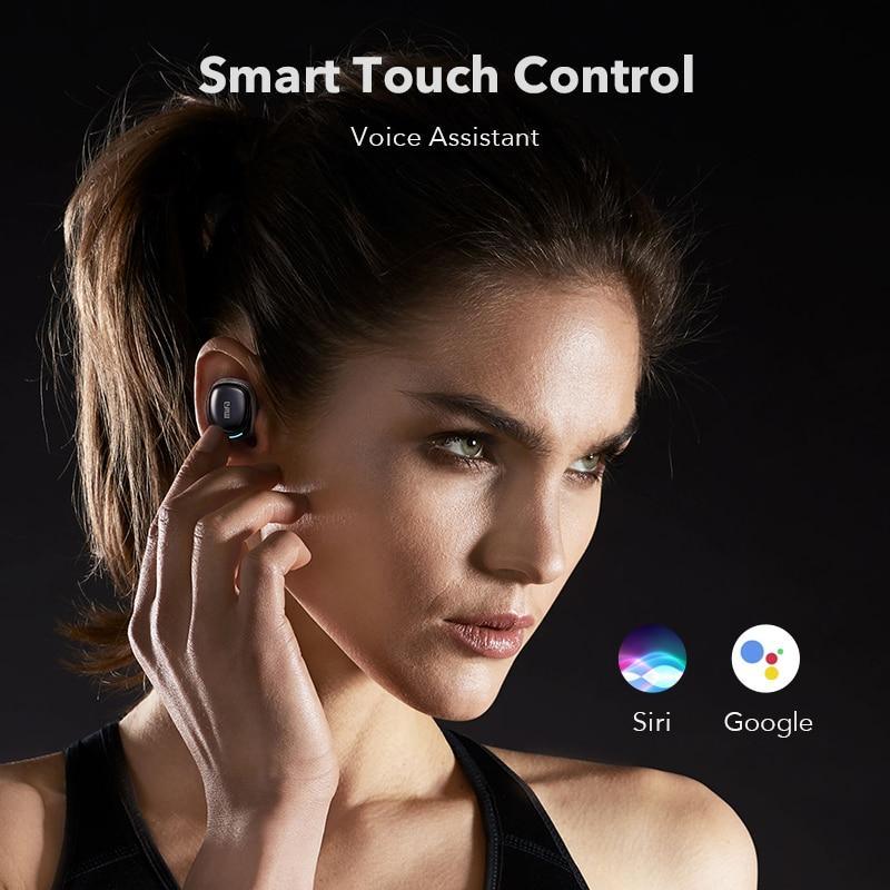 Écouteurs de luxe sans fil Bluetooth avec contrôle tactile, casque stéréo sans fil pour smartphones Android et iOS avec boîtier de charge.