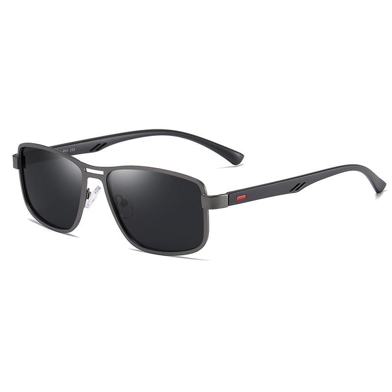 Lunettes de soleil élégantes polarisées de luxe NEUVES pour hommes, monture métallique carrée polarisée UV400