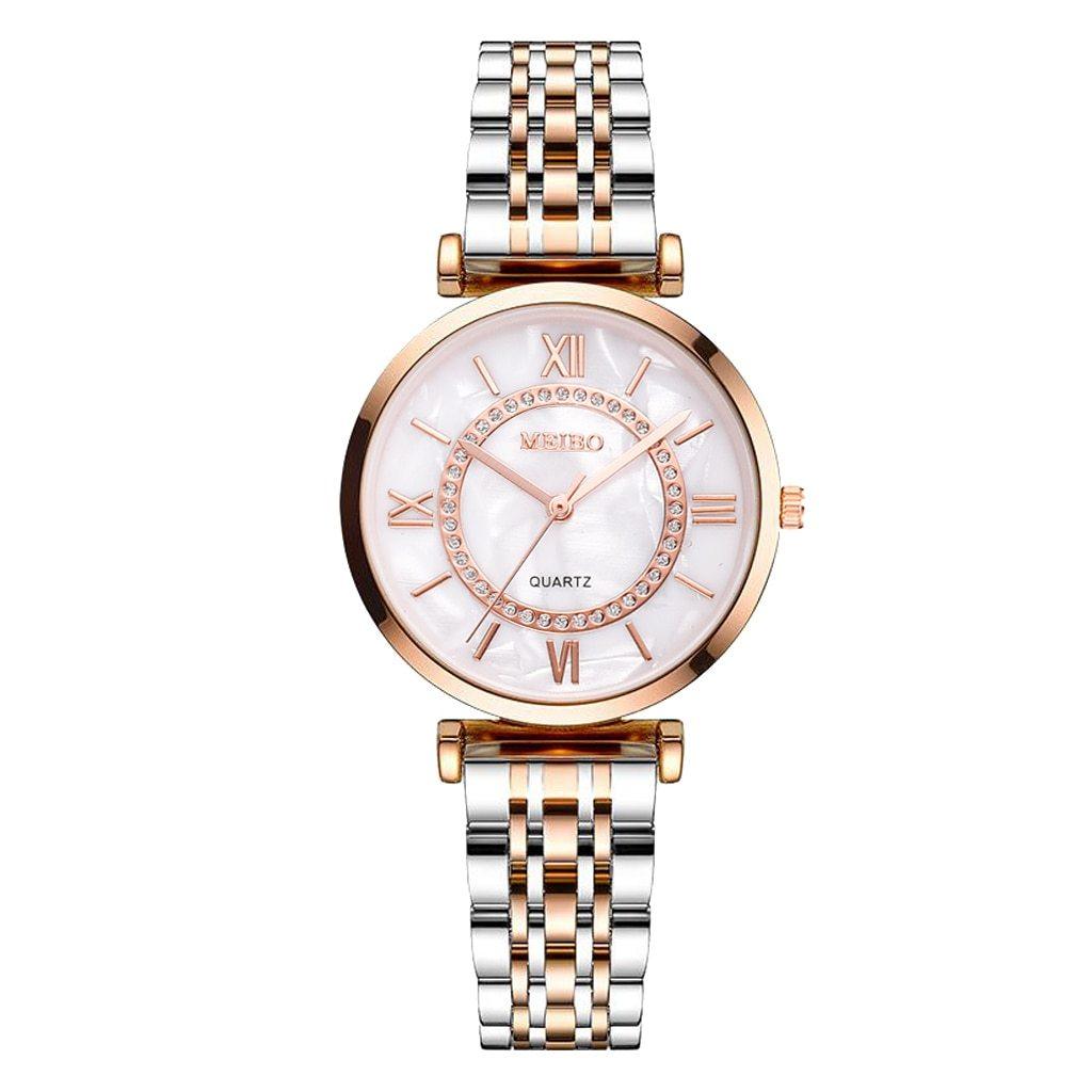 Nouvelles Montres Bracelet de Luxe en Cristal pour Femmes Montre à Quartz Diamant Tendance de Marque Supérieure pour Dames Montre-Bracelet en Acier pour Femmes et Filles