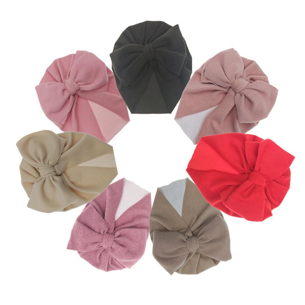 Bonnet pour bébé nouveau-né en coton moderne et élégant, avec nœud supérieur, excellent pour les accessoires de photographie, turban pour bébé