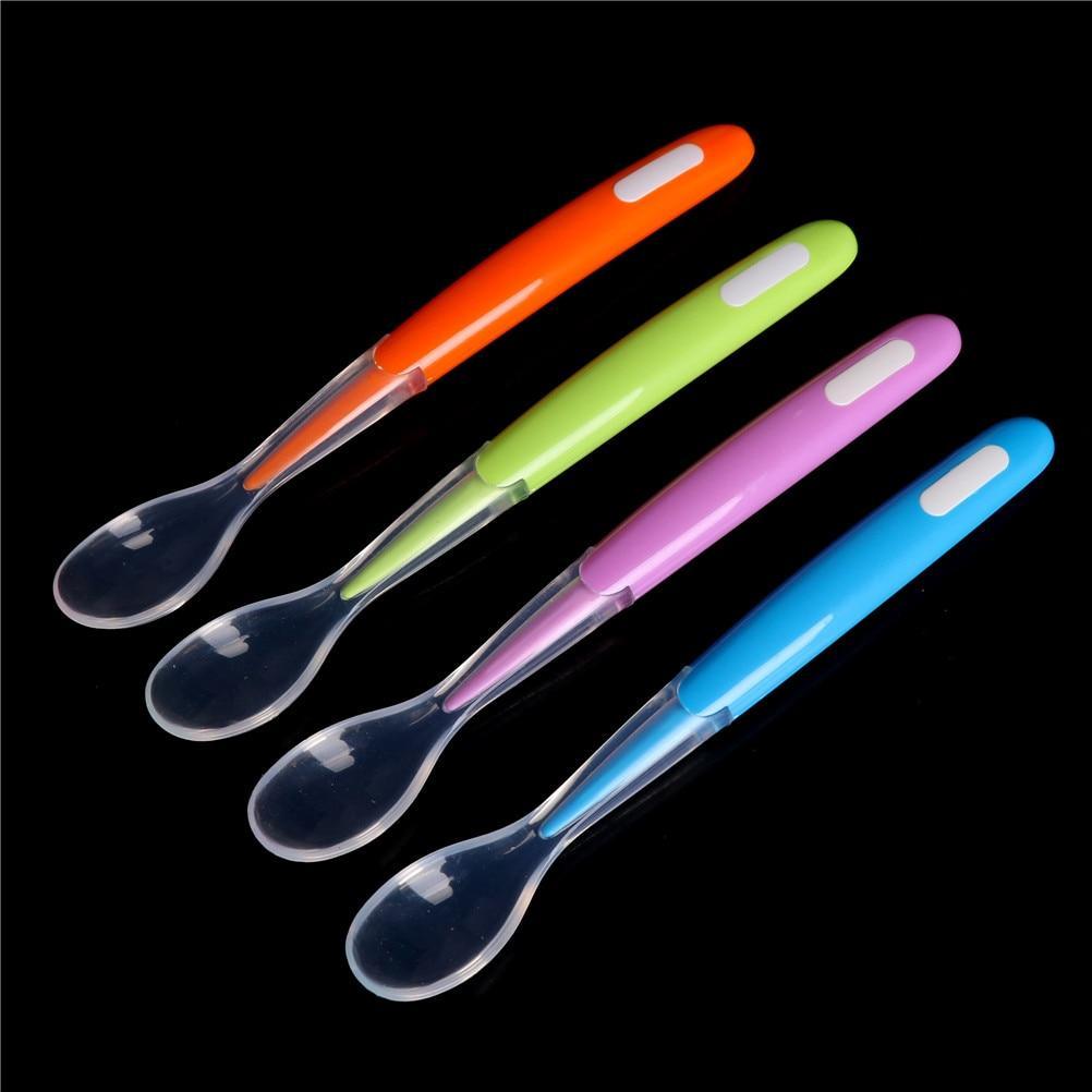 Cuillère en silicone pour bébé, cuillère d'apprentissage pour nouveau-nés, cuillère souple pour l'alimentation, vaisselle, parfaite pour les enfants