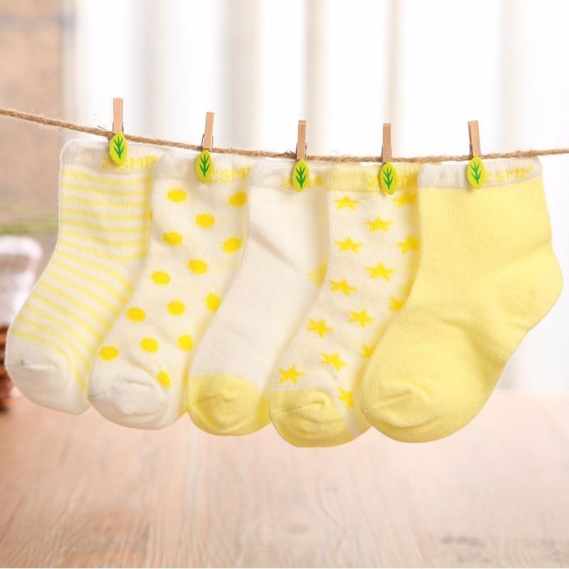 5 paires de chaussettes fines en coton maille colorées pour nouveau-nés filles et garçons, chaussettes douces pour tout-petits