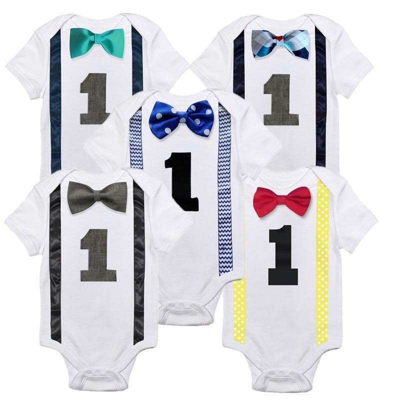 Vêtements pour bébé, grenouillère avec nœud, barboteuse pour nouveau-né, combinaison pour garçons et filles, pour fête d'anniversaire