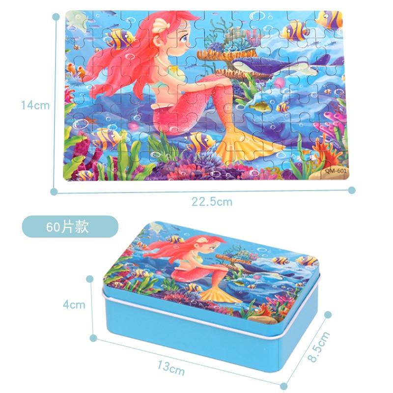 Nouveau Puzzle en Bois de 60 Pièces, Jouet pour Enfants, Puzzles en Bois d'Animaux de Dessin Animé, Jouets d'Apprentissage Éducatifs Précoces pour Enfants