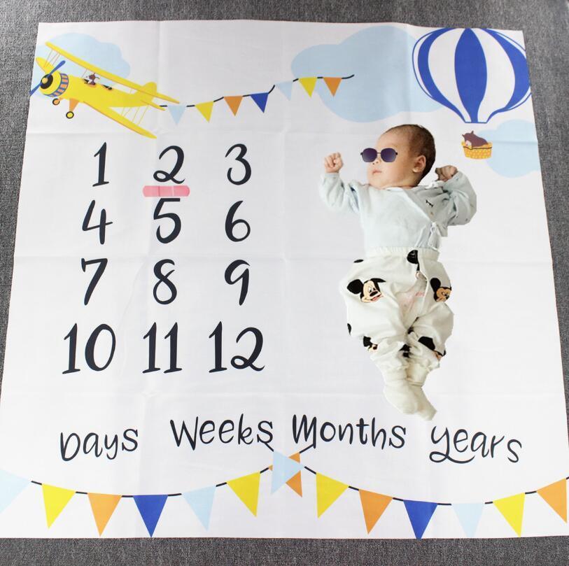 Couverture mensuelle de croissance pour nouveau-né, accessoire de photographie, fond en tissu pour bébé