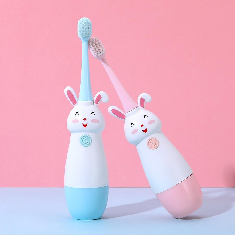 Nouvelle brosse à dents électrique à motif de dessin animé, brosse à dents électrique pour enfants avec tête de rechange souple, brosse à dents vibrante pour garçons et filles de 3 à 13 ans, étanche IPX7, cadeau de Noël pour enfants