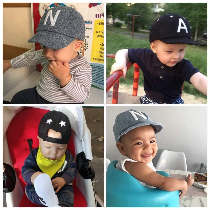 Bébé Garçon Chapeau Lettre Enfants Casquette de Baseball Coton Réglable Chapeaux de Soleil Filles Casquettes à Visière Été Hiver Design Moderne