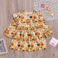 Robe moderne d'automne colorée pour bébés filles, de 1 à 6 ans, motif citrouille d'Halloween, saison automne