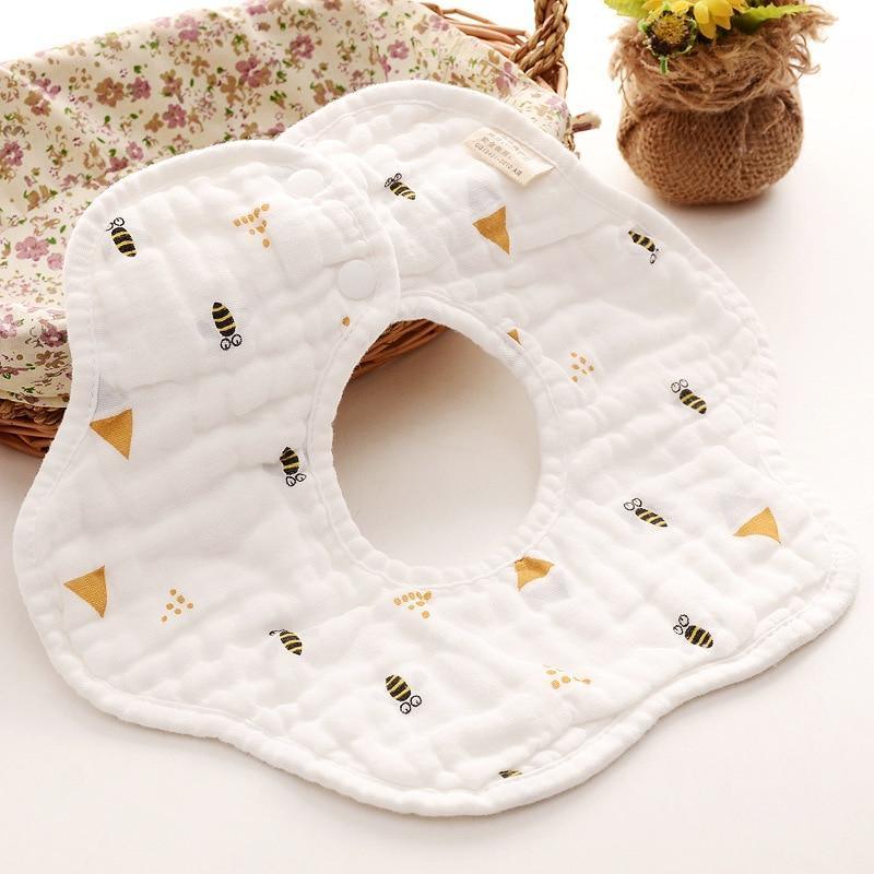 Bavoir unisexe 360° en gaze 8 épaisseurs pour bébé et enfant, serviette anti-bave pour nouveau-né et nourrisson