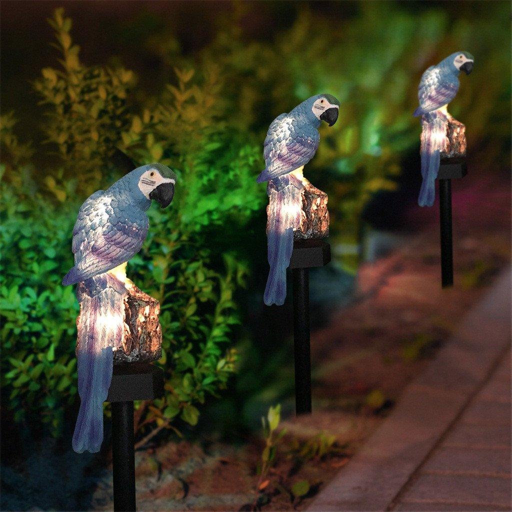 Lampe décorative LED étanche en forme de perroquet pour jardin, éclairage solaire extérieur en résine pour allée, porte, pelouse