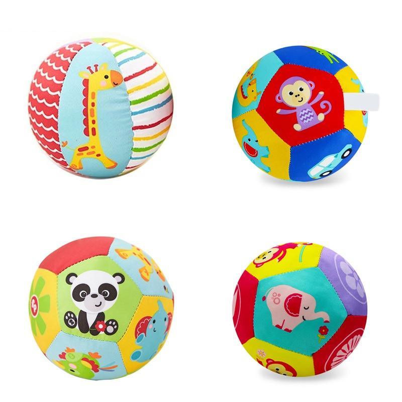 Jouets éducatifs pour bébé – Balle animale douce en peluche avec son, hochet de bébé, balle de développement corporel pour enfants