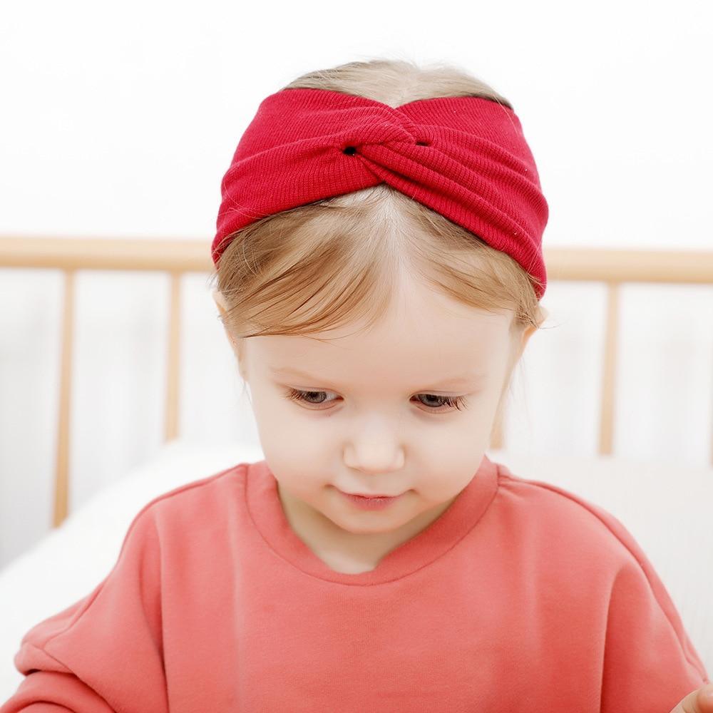 Bandeau Fille Torsadé Noué Doux Élastique Bébé Fille Doux Élastique Turban Bandeau Fille Nouvelle Tendance Hiver Automne