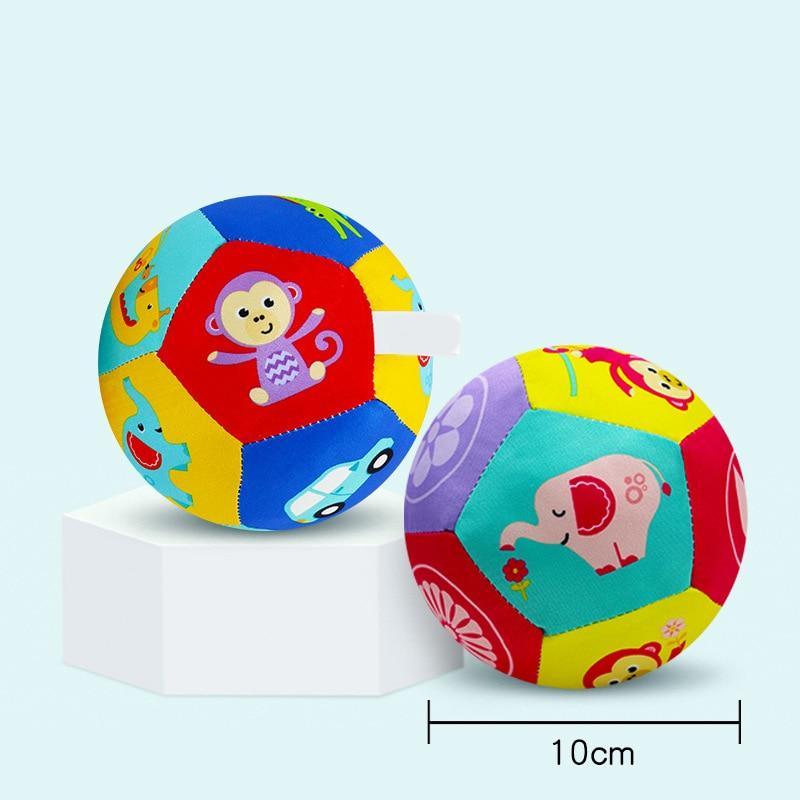 Jouets éducatifs pour bébé – Balle animale douce en peluche avec son, hochet de bébé, balle de développement corporel pour enfants
