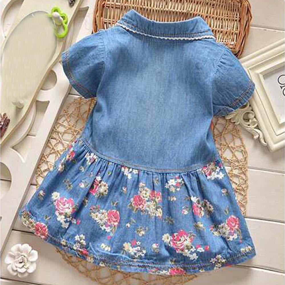 Robes d'été pour filles, motif floral moderne, nœud papillon, manches courtes, tenue de princesse