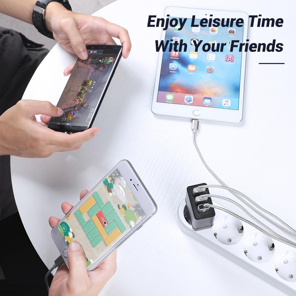 Chargeur USB noir double port Quick Charge 3.0 QC 3.0 Charge rapide Multi-chargeur portable de voyage mural chargeur de téléphone moderne