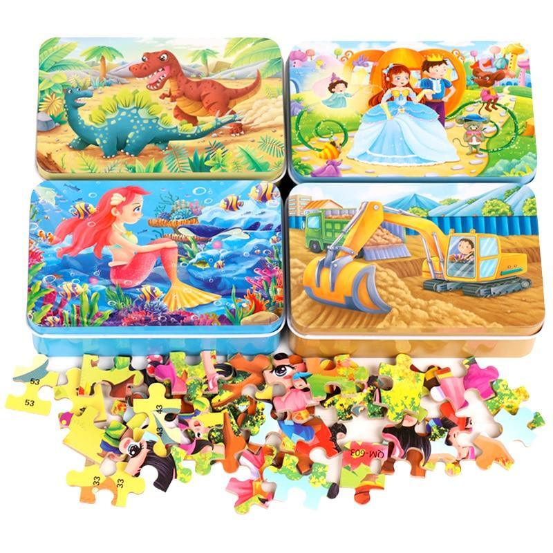 Nouveau Puzzle en Bois de 60 Pièces, Jouet pour Enfants, Puzzles en Bois d'Animaux de Dessin Animé, Jouets d'Apprentissage Éducatifs Précoces pour Enfants