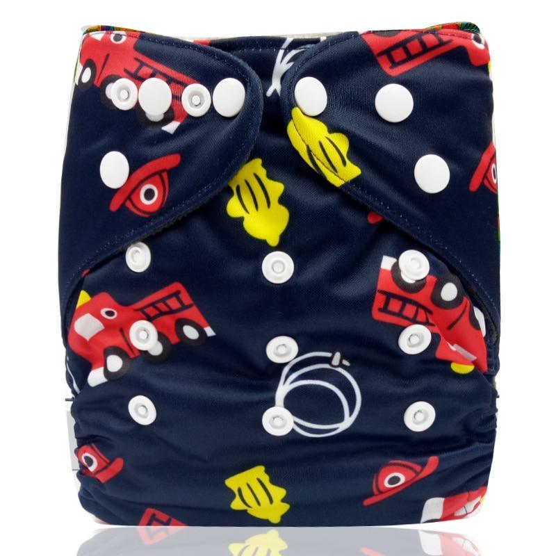 Couche-culotte lavable en charbon de bambou imprimé moderne avec poche intérieure, à double gousset, pour bébés et enfants