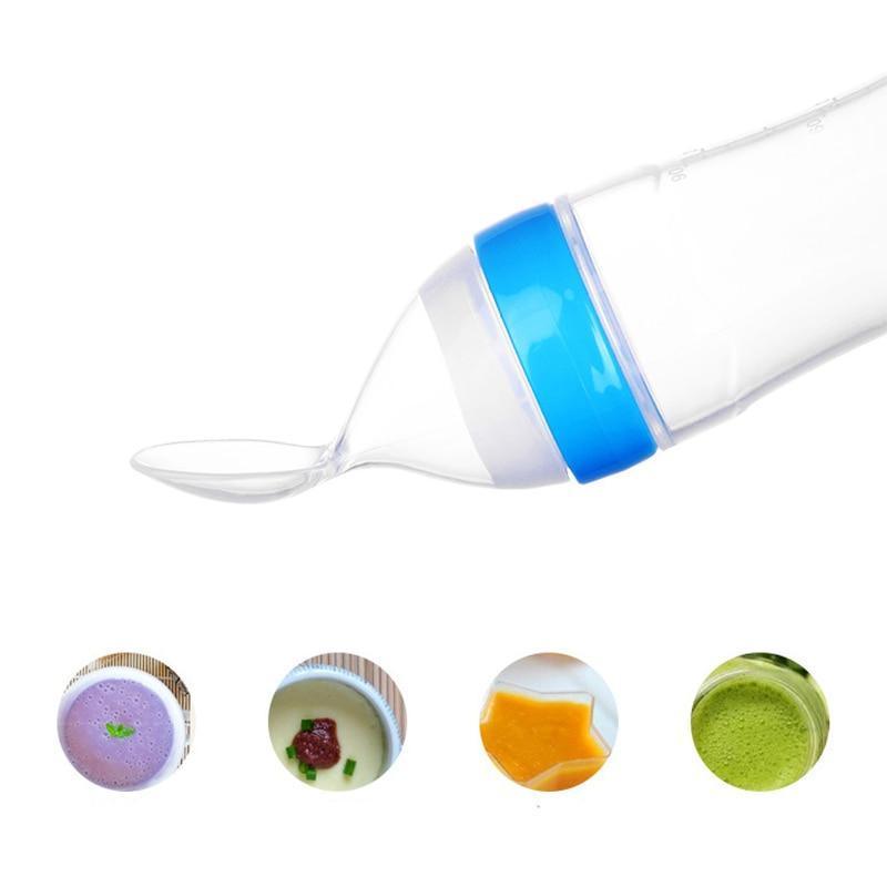NOUVEAU Biberon Cuillère avec Cuillère en Silicone Nouveau-né Nourrisson Cuillère à Pression Biberon d'alimentation Supplémentaire pour Tout-petit pour Enfants et Bébé