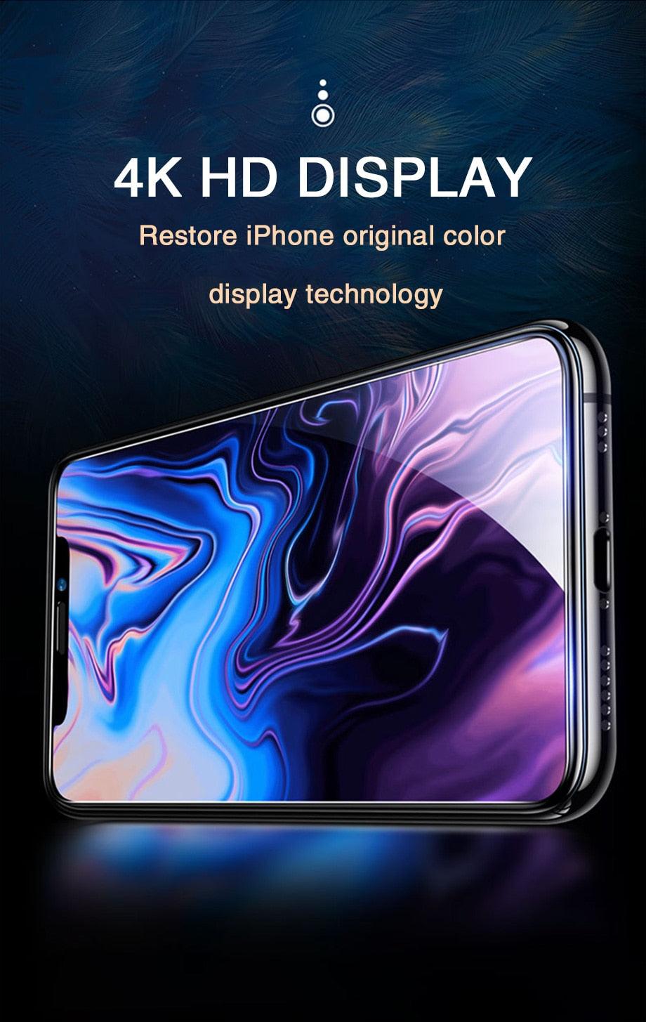 Verre de protection intégral 60D pour iPhone 12 11 13 14 Pro Max XR Film de protection d'écran en verre trempé pour iPhone 11 12 13 14