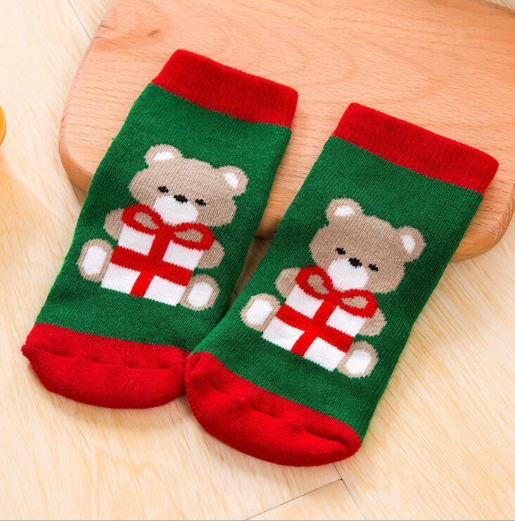 Chaussettes de Noël de luxe en coton d'hiver et d'automne pour bébés filles garçons, chaussettes en éponge pour enfants avec flocon de neige, élan, Père Noël