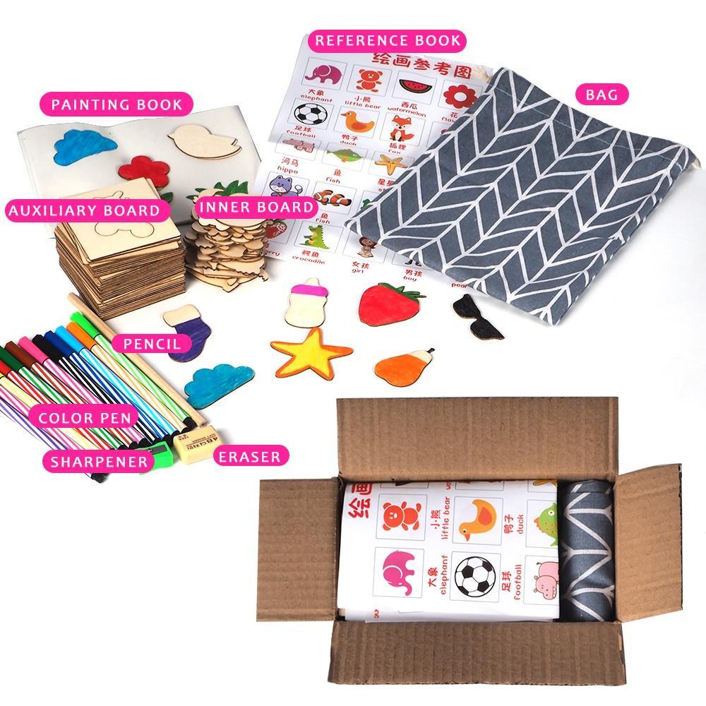 100 Pièces Bébé Jouets Dessin Jouets Planche à Colorier Enfants Créatifs Gribouillis Éveil Éducatif Jouet Garçon Fille Apprendre Outils de Dessin