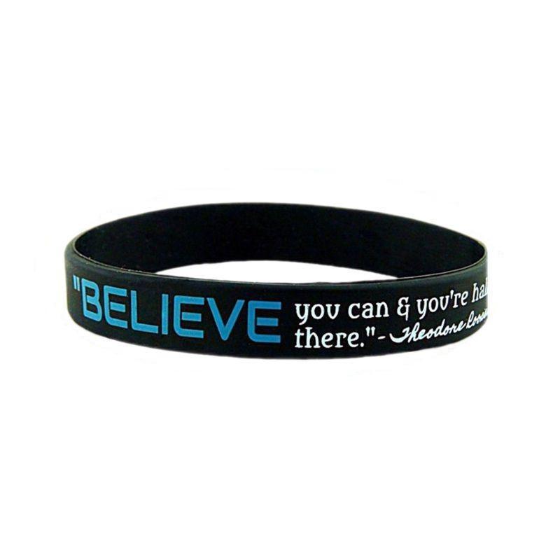 Bracelets en caoutchouc de silicone "Dream Greatness Believe Motivation" Cadeau parfait pour hommes et femmes Style cool