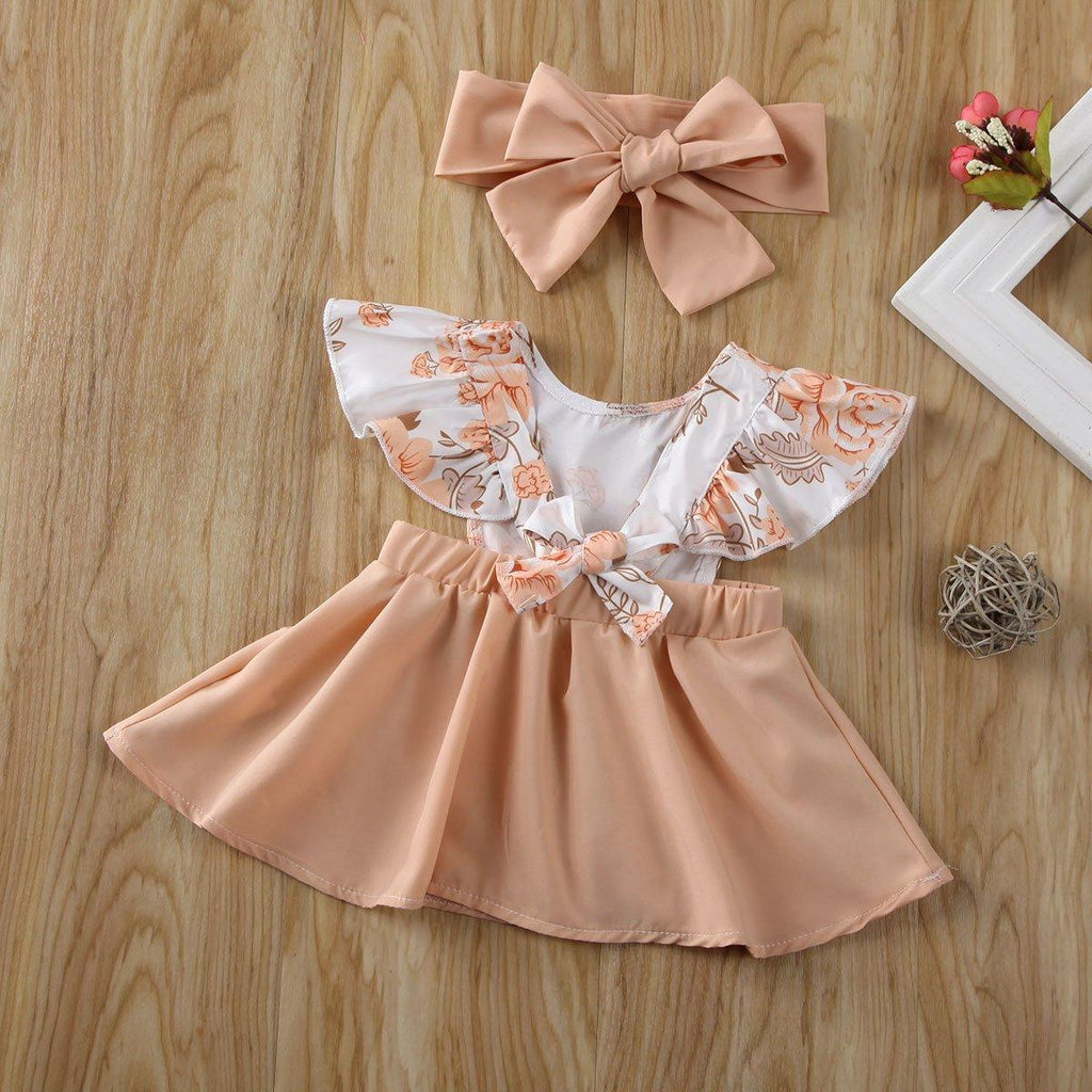 Nouvelle Tendance Vêtements Bébé Fille Designer Robe Princesse Fleur Volants Robe D'été Tenue D'Anniversaire Avec Grand Nœud