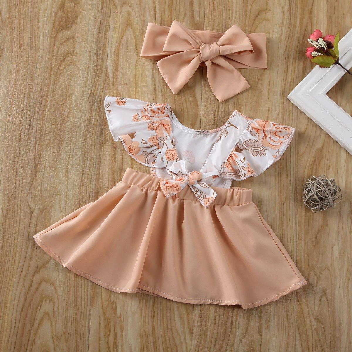 Nouvelle Tendance Vêtements Bébé Fille Designer Robe Princesse Fleur Volants Robe D'été Tenue D'Anniversaire Avec Grand Nœud