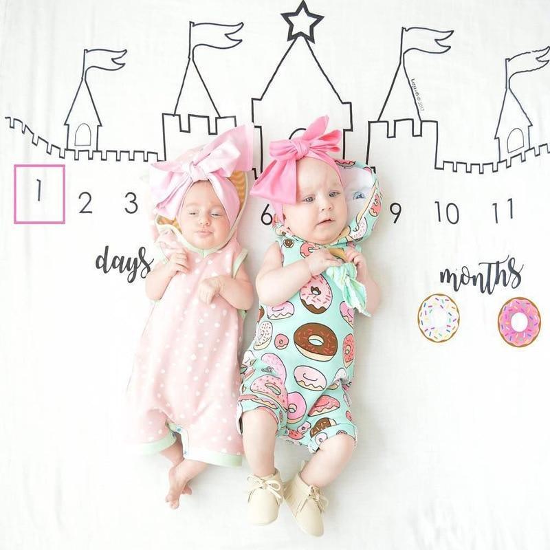 Couverture mensuelle de croissance pour nouveau-né, accessoire de photographie, fond en tissu pour bébé