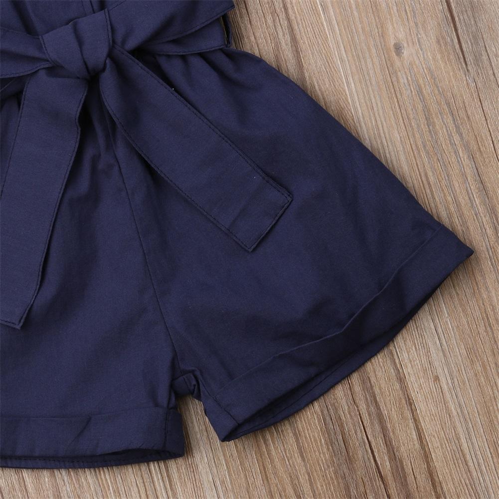 Barboteuse salopette élégante de luxe d'été pour filles avec cordon de serrage à la taille pour filles et enfants