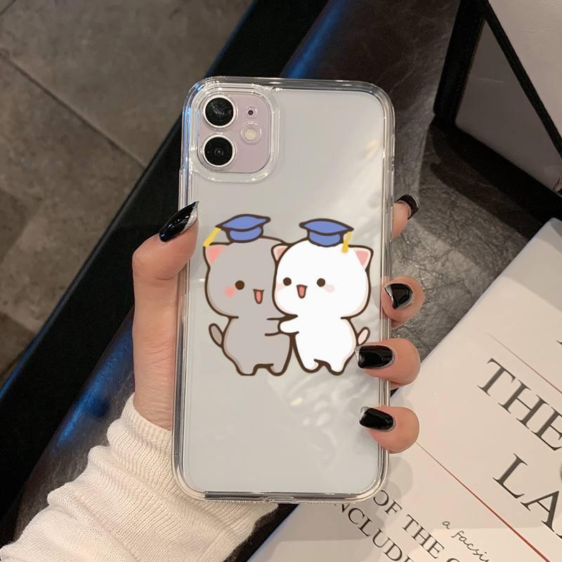 Coque de téléphone Chat pour iPhone 11 12 13 Mini Pro Xs Max 8 7 6 6s Plus X 5s Se 2020 Xr Coque en polycarbonate Imprimée Design coloré Coque de téléphone en silicone