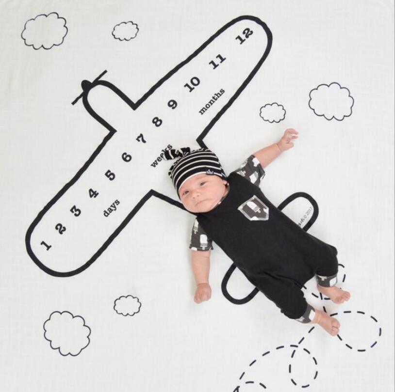 Couverture mensuelle de croissance pour nouveau-né, accessoire de photographie, fond en tissu pour bébé