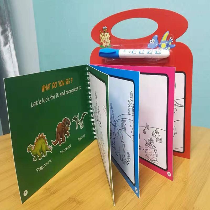 Carnet de coloriage Montessori Gribouillage et stylo magique réutilisable Tableau de dessin pour enfants, bébé, jouet éducatif d'anniversaire