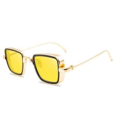 Lunettes de soleil tendance vintage Steampunk pour hommes, monture en métal de forme carrée, lunettes de soleil de marque élégantes et luxueuses au design rétro pour hommes