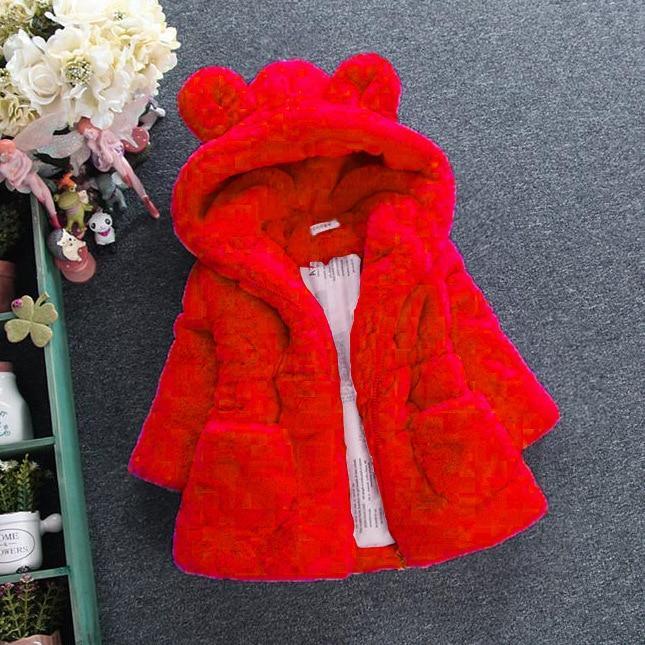 Bébé Fille Style Designer Moderne Veste à Capuche Mignonne Épaisse Chaude Douce Manteau pour Tout-Petits Pour Enfants