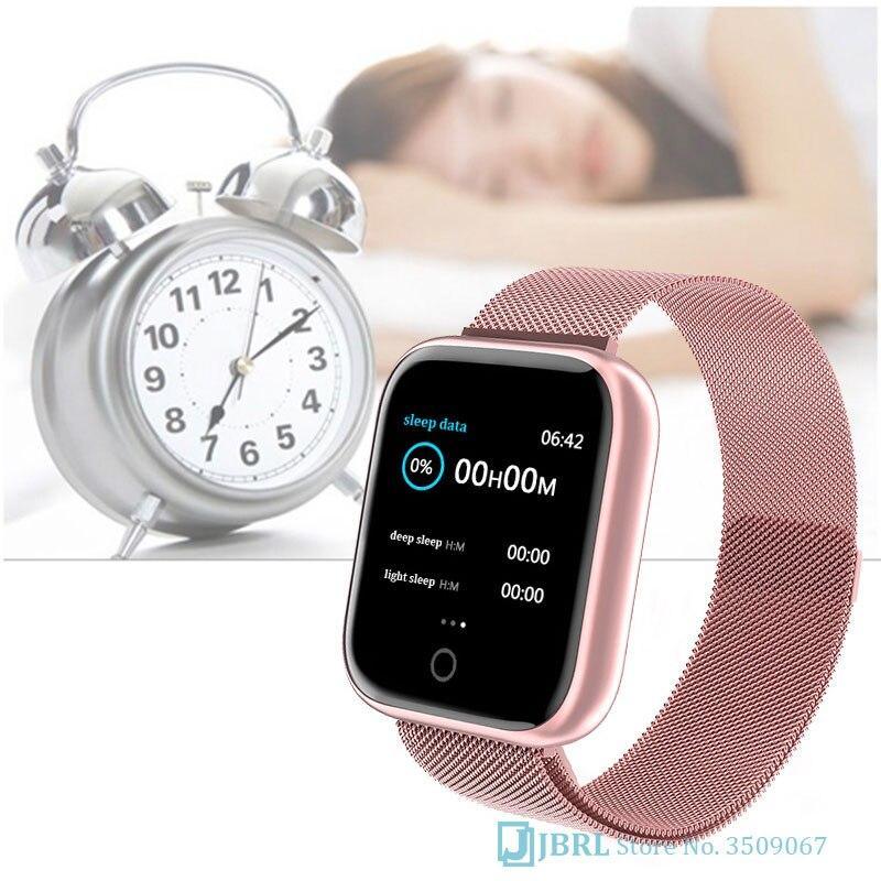 Montre intelligente de luxe, NOUVEAU style, en acier inoxydable, pour femmes et hommes, électronique, sport, bracelet, pour Android IOS, montre connectée carrée