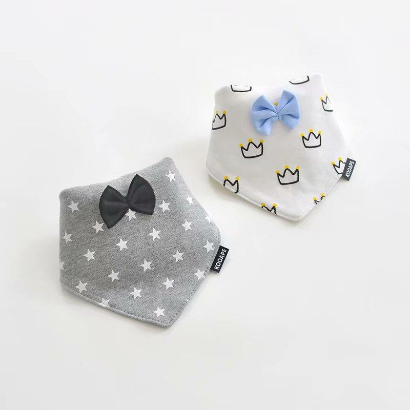 Lot de 2 bavoirs bandana double épaisseur en coton pour bébés, garçons et filles, bavoirs triangulaires, serviette pour nourrissons