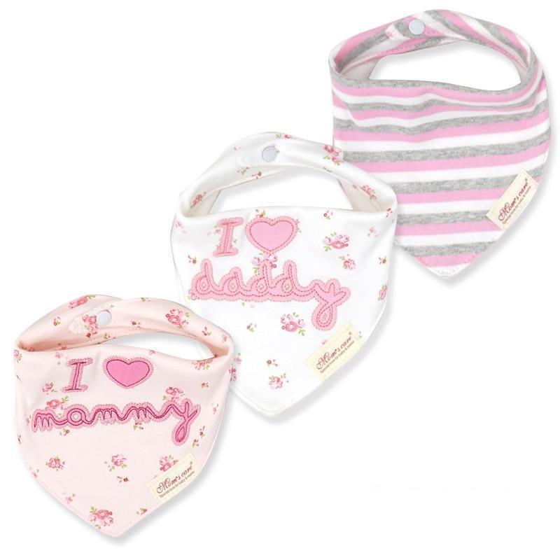 Bavettes bandanas pour bébé Moder, lot de 3 en coton, motifs triangulaires variés pour bébés garçons et filles