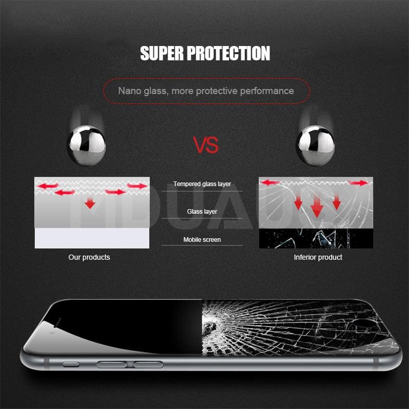 Verre de protection 999D pour iPhone 8 7 6 6S Plus XR X XS, verre de protection d'écran complet pour iPhone 11 12 Pro Max, verre trempé de protection d'écran complet pour iPhone