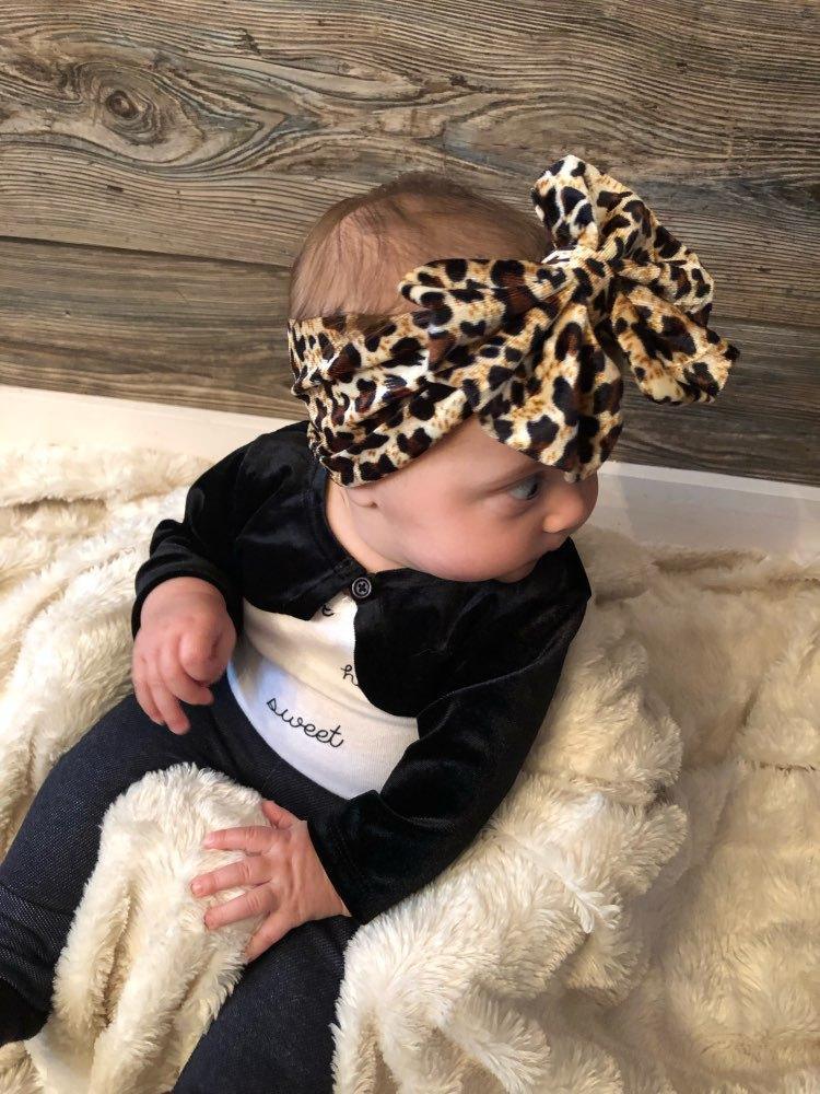 Bandeau moderne pour bébé avec nœud pour fille, motifs léopard pour nouveau-né, tout-petit, turban, accessoires pour cheveux de bébé