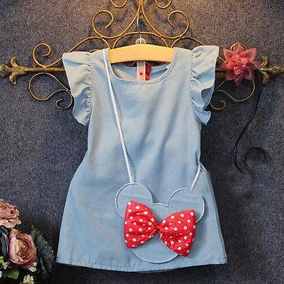 Robe Enfant Filles Robes De Soirée et De Mariage en Coton Rayé avec Col Revers et Manches Volantes